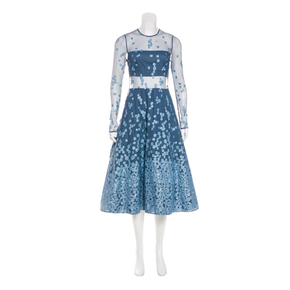 Alexis Blue Sequin Mesh Midi Dress